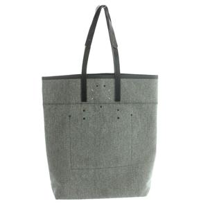 マルタンマルジェラ 11 Martin Margiela 11 フォールドオーバートートバッグ ヘリンボーン レザー S35WC0133 グレー /MW ■GY20 メンズ