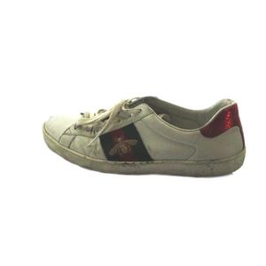 グッチ GUCCI ACE BEE シェリーライン ローカットスニーカー シューズ 靴 ロゴ レザー 7 26cm 白 ホワイト ■GY50 /MQ メンズ