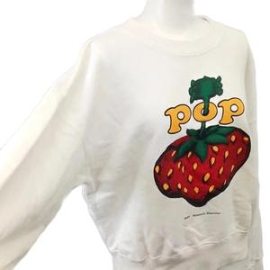 ヒステリックグラマー HYSTERIC GLAMOUR スウェット トレーナー いちご柄 クルーネック 長袖 Free 白 ホワイト /NP ■GY74 レディース