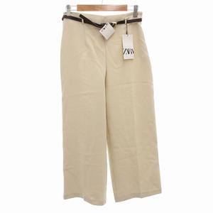 新品、タグ付きWOOL BELTED PANTS 未使用品 ザラ ZARA タグ付き BELTED CULOTTE PANTS ワイド