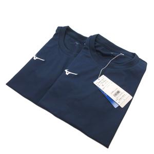 未使用品 ミズノ MIZUNO タグ付き ナビドライ 半袖Tシャツ 2点セット ロゴ L 紺 ネイビー 32MAC19014 /FF メンズ