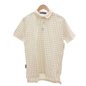 チャップス CHAPS ラルフローレン ヴィンテージ ポロシャツ 半袖 ウィンドウペン チェック L オフホワイト /UO メンズ
