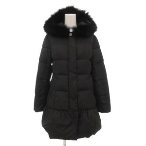 エフデ ef-de ダウンコート フード ビジュー ロング丈 7 黒 ブラック /AE レディース