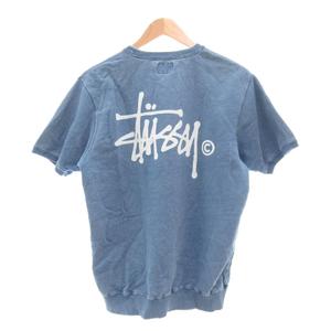 ステューシー STUSSY スウェット Tシャツ 半袖 裏毛 バックロゴ S 青系 /UO ☆AA★ メンズ