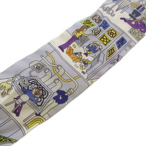 エルメス HERMES LA MAISON DES CARRES ツイリー 絹 シルク 水色  