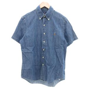 ラルフローレン RALPH LAUREN 国内正規 CLASSIC FIT シャンブレーシャツ ボタンダウン BD 半袖 ポニー刺繍 S ブルー系 /UO メンズ