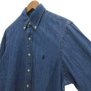 ラルフローレン RALPH LAUREN 国内正規 CLASSIC FIT シャンブレーシャツ ボタンダウン BD 長袖 ポニー刺繍 S ブルー系 /UO メンズ
