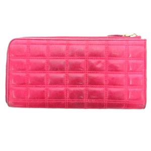 プラダ PRADA キルティング 長財布 L字ファスナー ピンク ロゴ /UO レディース