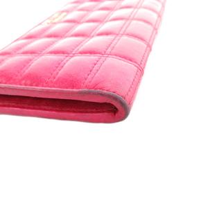 プラダ PRADA キルティング 長財布 L字ファスナー ピンク ロゴ /UO レディース