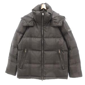 ブラックレーベルクレストブリッジ BLACK LABEL CRESTBRIDGE ダウンジャケット チェック フード付き M グレー /UO メンズ