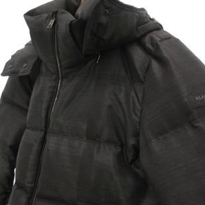 ブラックレーベルクレストブリッジ BLACK LABEL CRESTBRIDGE ダウンジャケット チェック フード付き M グレー /UO メンズ