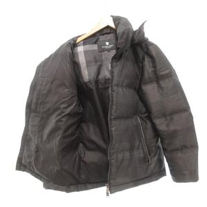 ブラックレーベルクレストブリッジ BLACK LABEL CRESTBRIDGE ダウンジャケット チェック フード付き M グレー /UO メンズ