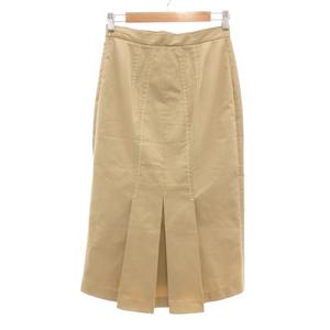 プラダ PRADA タイトスカート ミモレ ロング バックプリーツ 40 ベージュ系 /UO レディース