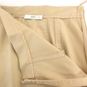 プラダ PRADA タイトスカート ミモレ ロング バックプリーツ 40 ベージュ系 /UO レディース