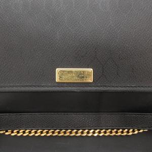 ディオール レザー ハンドバッグ クラッチバッグ ロゴ金具 ブラック チェーン ディオール レザー ハンドバッグ クラッチバッグ ロゴ金具 ブラック