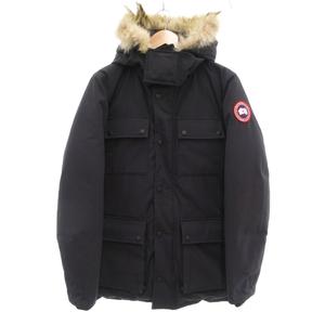 カナダグース CANADA GOOSE BANCROFT バンクロフトダウンジャケット ダウン M コヨーテファー フード 紺 ダークネイビー 3341JM /AE メンズ
