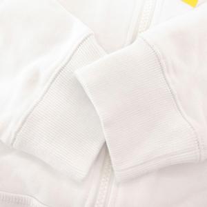 未使用品 ラブレス LOVELESS タグ付き ジップアップパーカー スウェット L アーチロゴ プリント 裏毛 白 ホワイト 黄 イエロー /GV メンズ