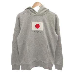 未使用品 ギャップ GAP プルオーバーパーカー フーディ 長袖 日本 国旗 グレー S /FF メンズ
