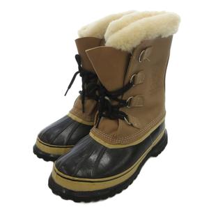 ソレイユ SOLEIL カリブー スノーブーツ レースアップ ボア 8 茶 ブラウン メイプルロゴ カナダ製 /FF メンズ