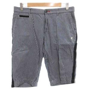 ラブレス LOVELESS ハーフパンツ ショート ストライプ 刺繍 73 紺 ネイビー 白 ホワイト /GV メンズ