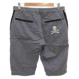 ラブレス LOVELESS ハーフパンツ ショート ストライプ 刺繍 73 紺 ネイビー 白 ホワイト /GV メンズ
