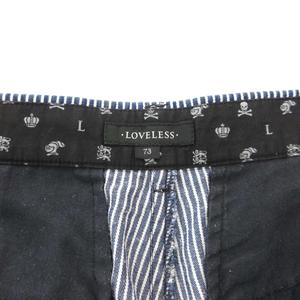 ラブレス LOVELESS ハーフパンツ ショート ストライプ 刺繍 73 紺 ネイビー 白 ホワイト /GV メンズ