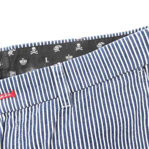 ラブレス LOVELESS ハーフパンツ ショート ストライプ 刺繍 73 紺 ネイビー 白 ホワイト /GV メンズ