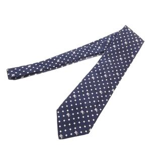 バーバリー BURBERRY ネクタイ ビジネス ホースロゴ 総柄 シルク 絹 紺 ネイビー /FF メンズ