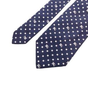 バーバリー BURBERRY ネクタイ ビジネス ホースロゴ 総柄 シルク 絹 紺 ネイビー /FF メンズ