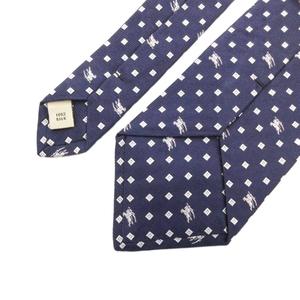 バーバリー BURBERRY ネクタイ ビジネス ホースロゴ 総柄 シルク 絹 紺 ネイビー /FF メンズ
