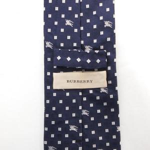 バーバリー BURBERRY ネクタイ ビジネス ホースロゴ 総柄 シルク 絹 紺 ネイビー /FF メンズ