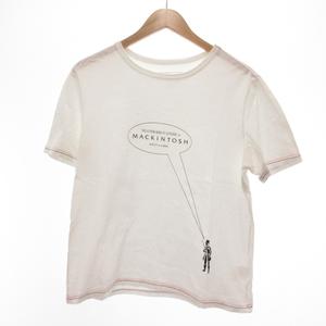 マッキントッシュ MACKINTOSH BAND OF OUTSIDERS  Tシャツ M 白 ホワイト 半袖 プリント ステッチデザイン /UO メンズ