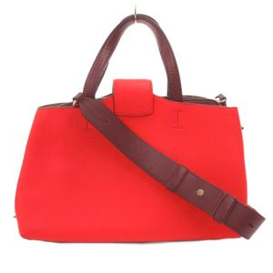 ケイトスペード KATE SPADE エッセンシャル ラージ ハンドバッグ ショルダー 2WAY ロゴ レザー 赤 レッド /FF レディース