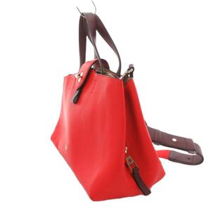 ケイトスペード KATE SPADE エッセンシャル ラージ ハンドバッグ ショルダー 2WAY ロゴ レザー 赤 レッド /FF レディース