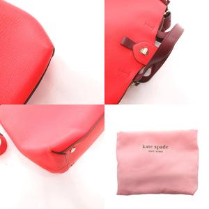 ケイトスペード KATE SPADE エッセンシャル ラージ ハンドバッグ ショルダー 2WAY ロゴ レザー 赤 レッド /FF レディース