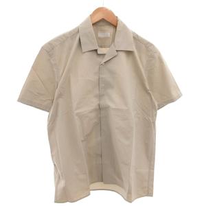 プラダ PRADA カジュアル シャツ 半袖 ベルクロ 40 ライトグレー /FF メンズ