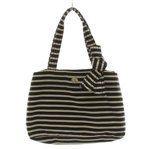 ケイトスペード KATE SPADE トートバッグ ハンドバッグ ショルダーバッグ ボーダー ナイロン 黒 ブラック 白 ホワイト /AN レディース