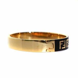 FENDI フェンディ　ズッカ柄　ゴールドバングル ブレスレット フェンディ FENDI ブレスレット バングル ズッカ柄 S 黒 ブラック