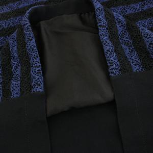 ルイヴィトン LOUIS VUITTON ワンピース ひざ丈 半袖 モノグラムフラワー ボーダー柄 レース 絹 シルク 34 紺 ネイビー 黒 ブラック RW141W F5DR05B85 /YT レディース