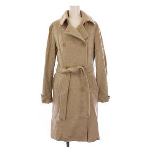 マックスマーラステュディオ Max Mara Studio チェスターコート ロング ウエストベルト ウール I38 ベージュ /BM レディース