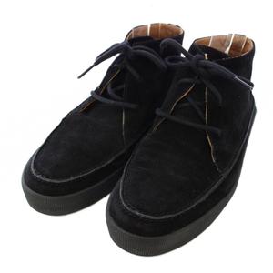 ロンシャン LONGCHAMP チャッカブーツ スエード レースアップ 41 黒 ブラック /TK レディース