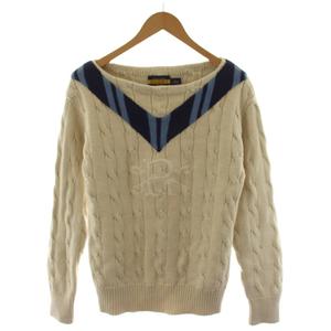 ラルフローレン RALPH LAUREN RUGBY ニット セーター 長袖 ロゴ 刺繍 S ベージュ 0161998FZ /AN46 メンズ