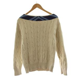 ラルフローレン RALPH LAUREN RUGBY ニット セーター 長袖 ロゴ 刺繍 S ベージュ 0161998FZ /AN46 メンズ