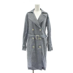 マッキントッシュフィロソフィー MACKINTOSH PHILOSOPHY スプリングコート 麻 リネン 38 青 ブルー 長袖 ダブルブレスト テーラードカラー /AU レディース