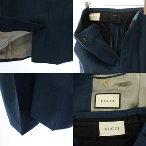 グッチ GUCCI スーツ モヘヤ混 テーラードジャケット パンツ スラックス 7-44-R 青 ブルー 717U18 /TK メンズ