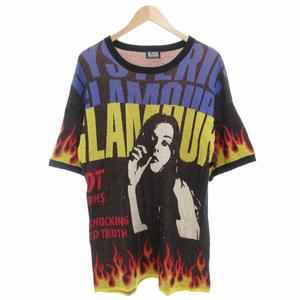 ヒステリックグラマー HYSTERIC GLAMOUR 20SS FIRE PATTERN ジャガードプルオーバー ニット 半袖 総柄 F マルチカラー 01201NS11 /GV ■EC メンズ レディース