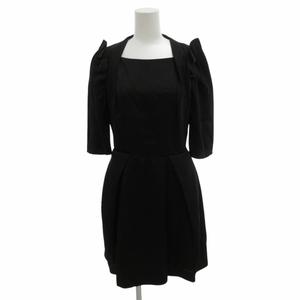 カルヴェン CARVEN フレアワンピース フリル 絹 シルク 七分袖