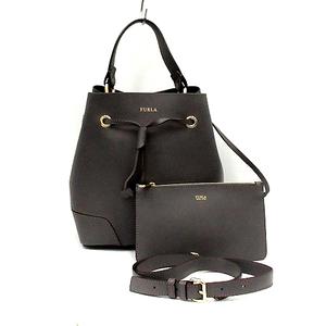 【美品】 FURLA STACY 2way ショルダーバッグ　巾着　バイカラー 美品】 FURLA STACY 2way ショルダーバッグ 巾着 バイカラー