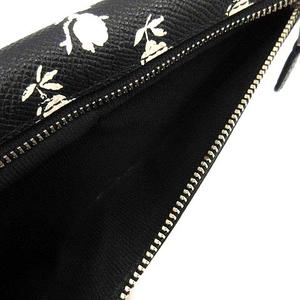 コーチ COACH 長財布 二つ折り レザー 花柄 バイカラー 黒 白