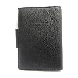 プラダ PRADA 手帳カバー 手帳ケース レザー ブラック 黒 /YO22